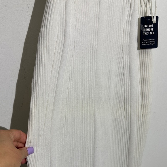 Express Ivory Ribbed Backless Dress - Picture 7 of 10